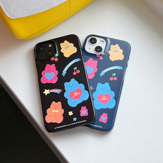 ｜THENINEMALL｜ Glitter Gummy Hard Phone Case (2 types)