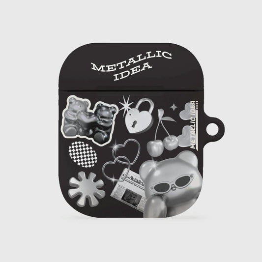 ｜THENINEMALL｜ 스티커 실버 구미 AirPods Hard Case