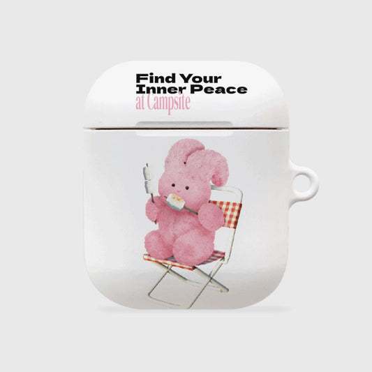 ｜THENINEMALL｜ Pink Camping Windy AirPods Hard Case