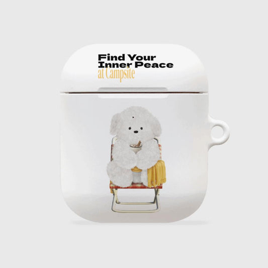 ｜THENINEMALL｜ Yellow Camping Ppokku AirPods Hard Case