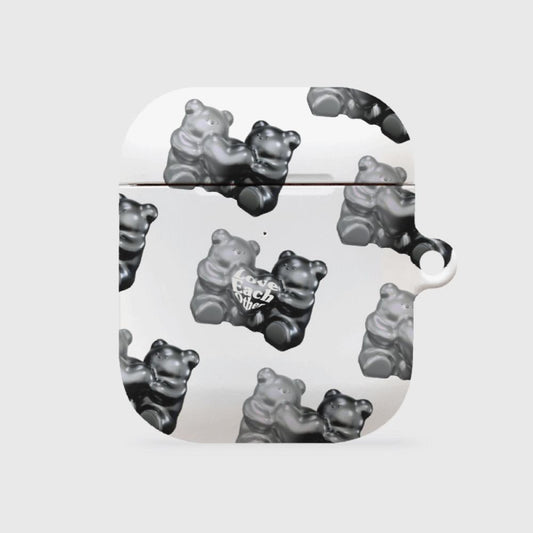 ｜THENINEMALL｜ 패턴 러브베어 AirPods Hard Case