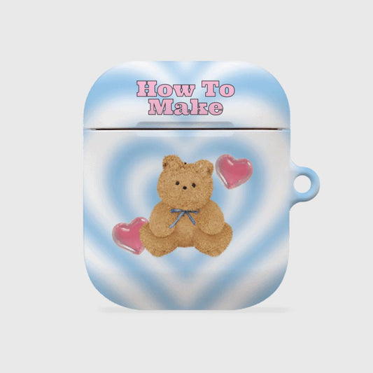 ｜THENINEMALL｜ Ribbon Teddy Gummy AirPods Hard Case