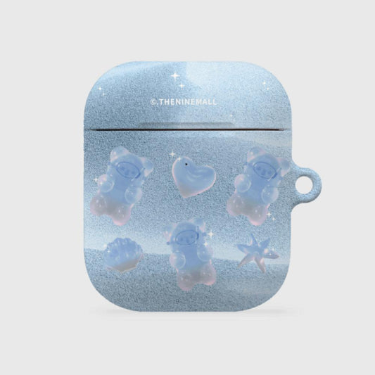 ｜THENINEMALL｜ 패턴 화이트 샌드 AirPods Hard Case