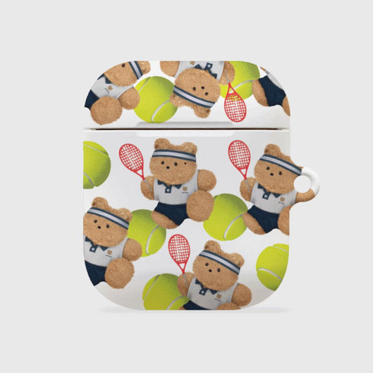 ｜THENINEMALL｜ 패턴 테니스 테디 AirPods Hard Case
