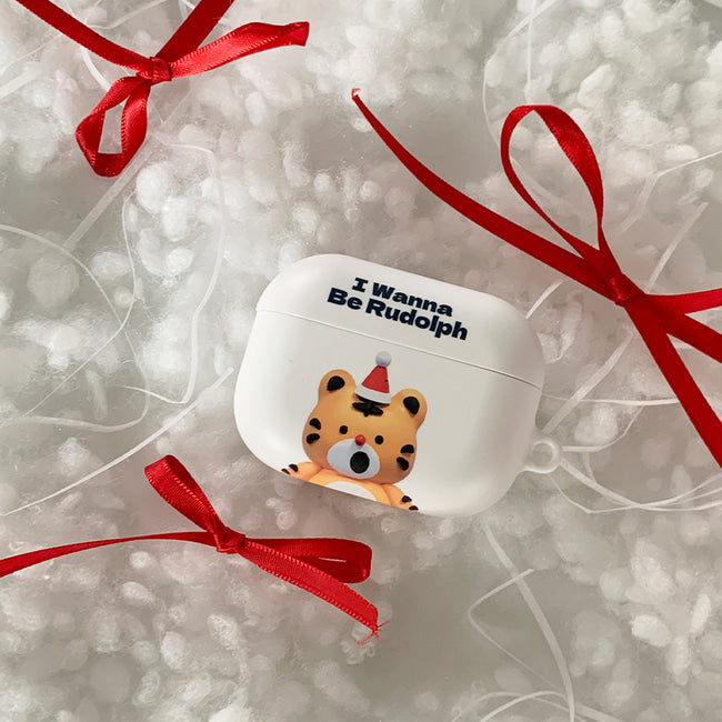 ｜THENINEMALL｜ Hey Tiger Wannabe Rudolph AirPods Hard Case