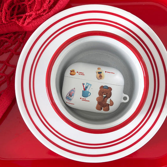 ｜THENINEMALL｜ Pattern Cleaning Time Gummy AirPods Hard Case