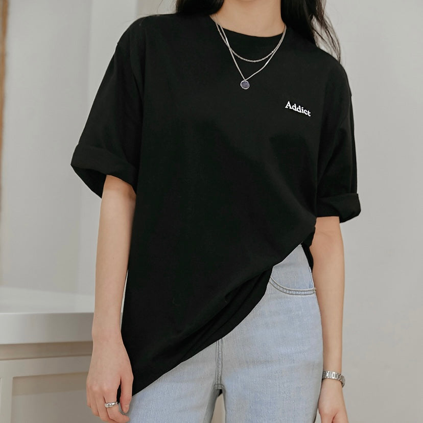 ｜common unique｜ Addict Lettering Boxy Tee