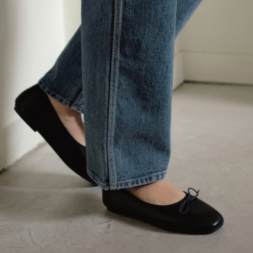 ｜98°C｜ Round Soft Ribbon Flat Shoes