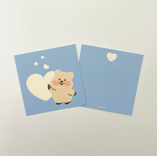 ｜YOUNG FOREST｜ Heart Baby Quokka Postcard (Skyblue)