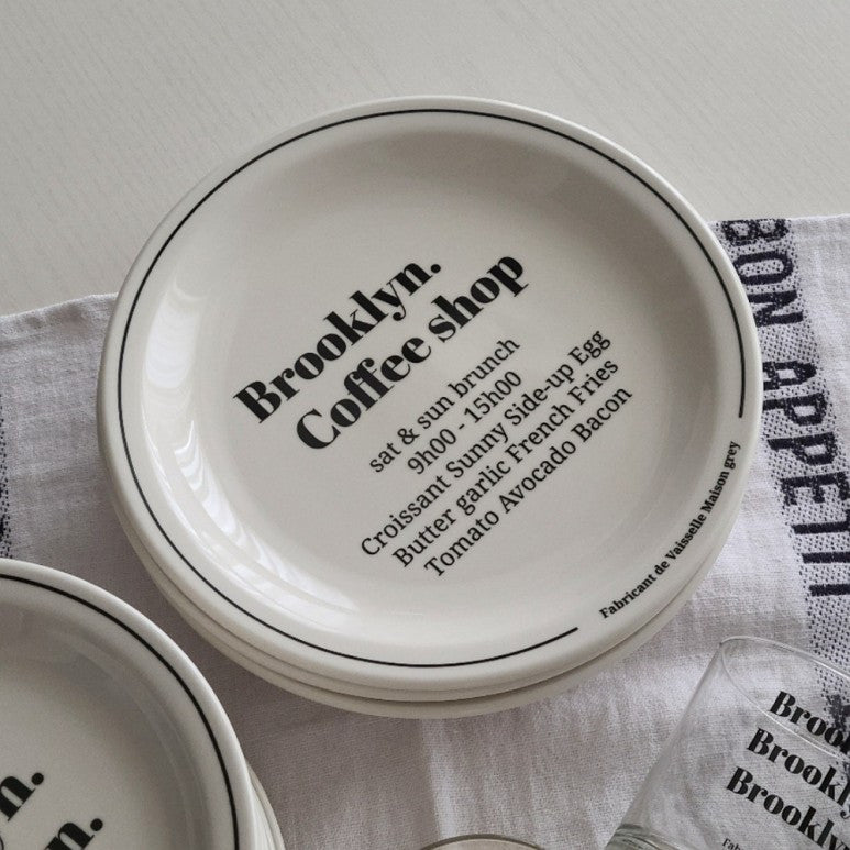 ｜Maison grey｜ Brooklyn Coffee Shop Plate (22.5cm)