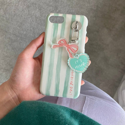 ｜Loumoi｜ Present series : Green letter Glossy Hard Case