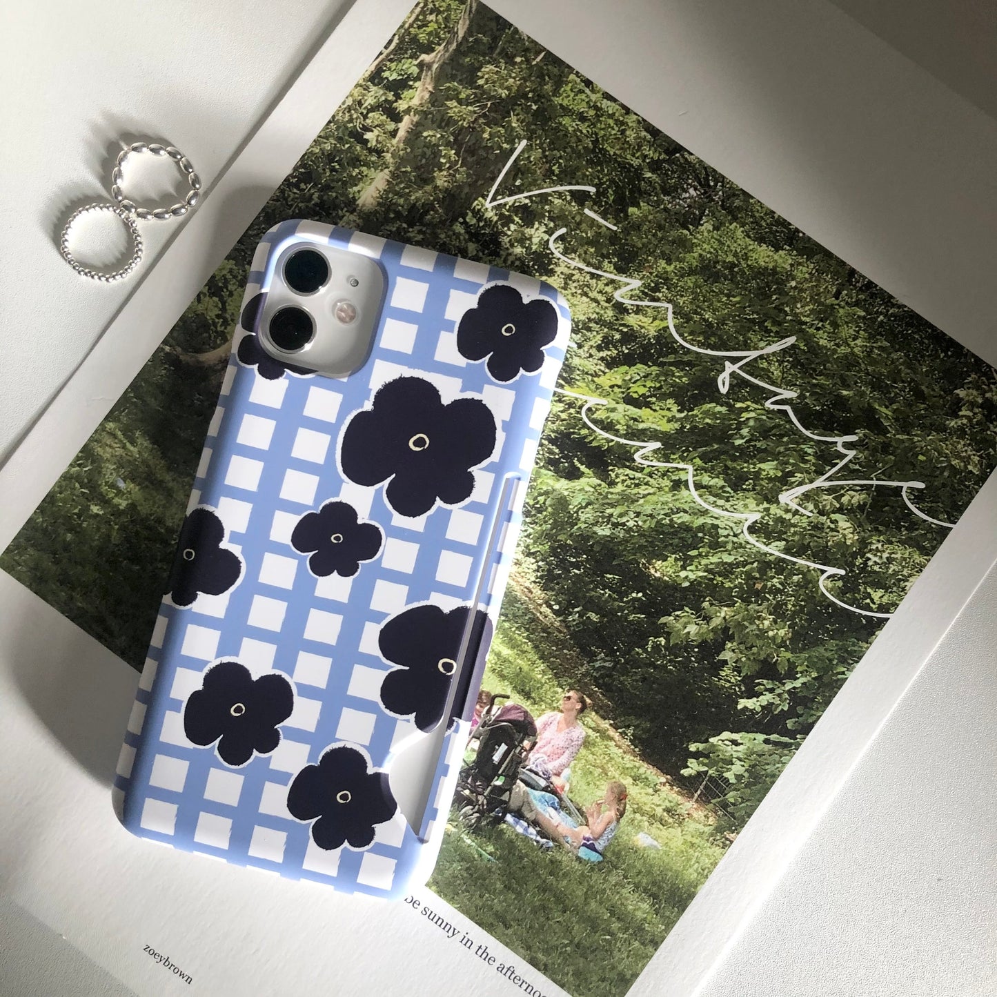 ｜tipitipo｜ Check Flower Hard Case