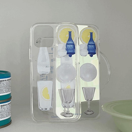 ｜Mademoment｜ Lemon Water 디자인 Clear Phone Case (3 Types)