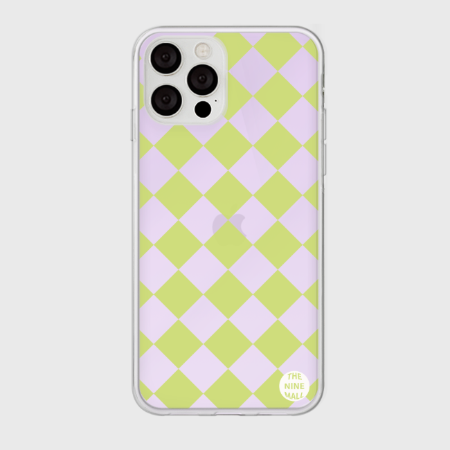 ｜THENINEMALL｜ Lime Checkerboard Mirror Phone Case