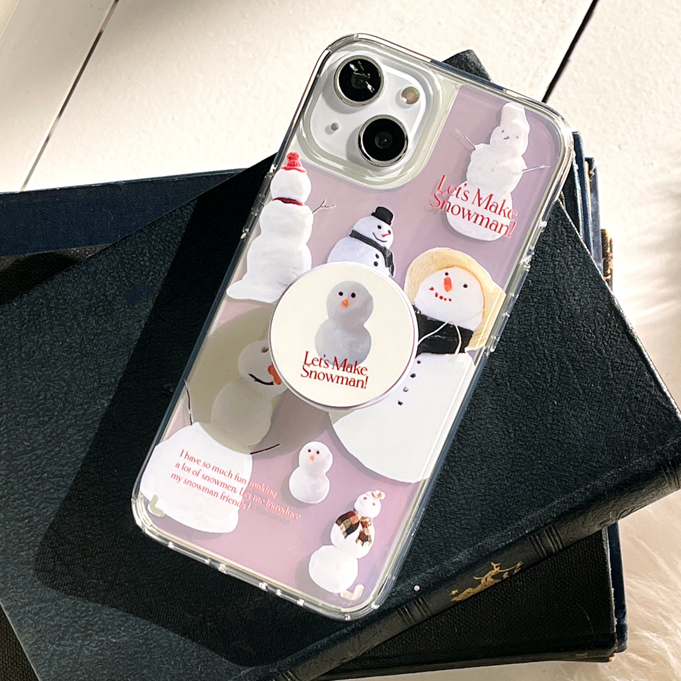 ｜Mademoment｜ Make Snowman Design Glossy Mirror Phone Case