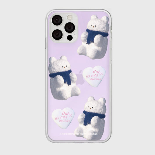｜THENINEMALL｜ Pattern Gummy Snowman Mirror Phone Case