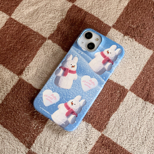 ｜THENINEMALL｜ Pattern Windy Snowman Hard Phone Case (2 types)