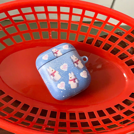 ｜THENINEMALL｜ Pattern Windy Snowman AirPods Hard Case