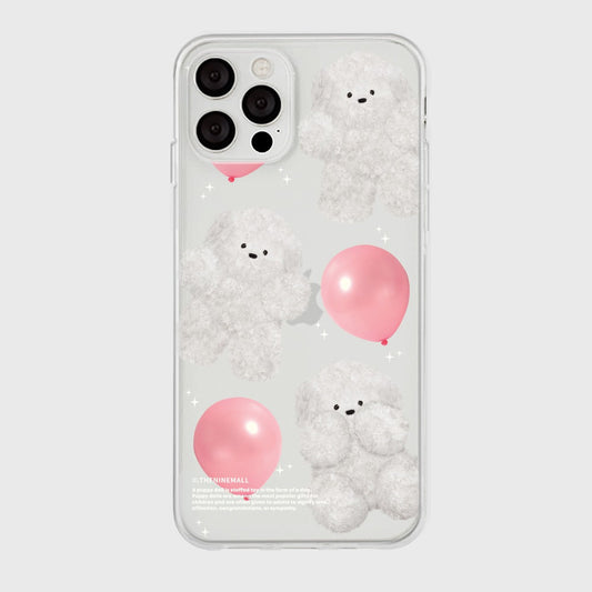 ｜THENINEMALL｜ Pink Balloon Clear Phone Case (3 types)