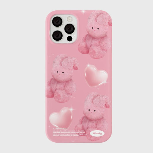 ｜THENINEMALL｜ Pink Heart Toy Windy Hard Phone Case (3 types)