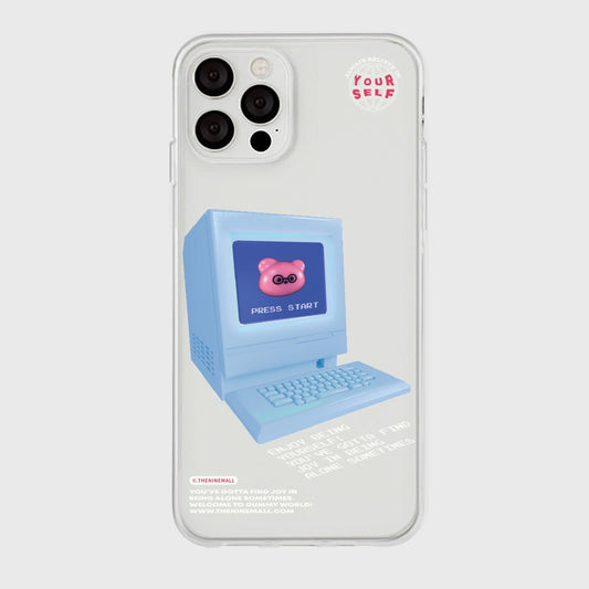 ｜THENINEMALL｜ Press Start Clear Phone Case (3 types)