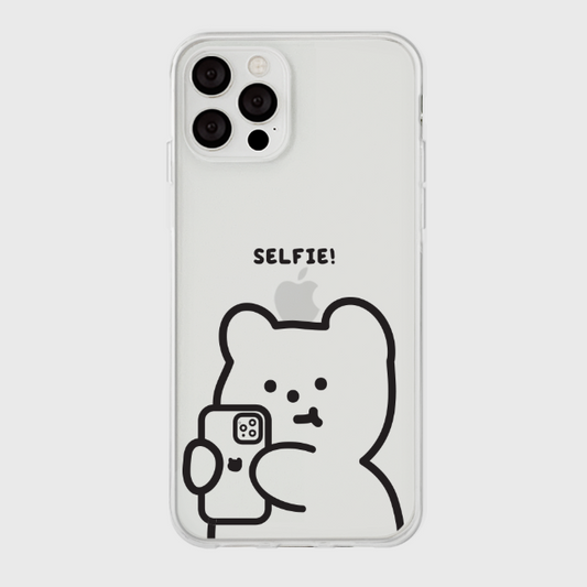 ｜THENINEMALL｜ Selfie Gummy Clear Phone Case (3 types)