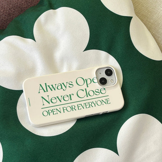 ｜THENINEMALL｜ Simple Always Open Hard Phone Case (2 types)
