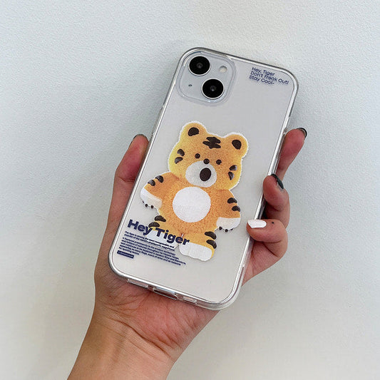 ｜THENINEMALL｜ Stand Hey Tiger Clear Phone Case (3 types)