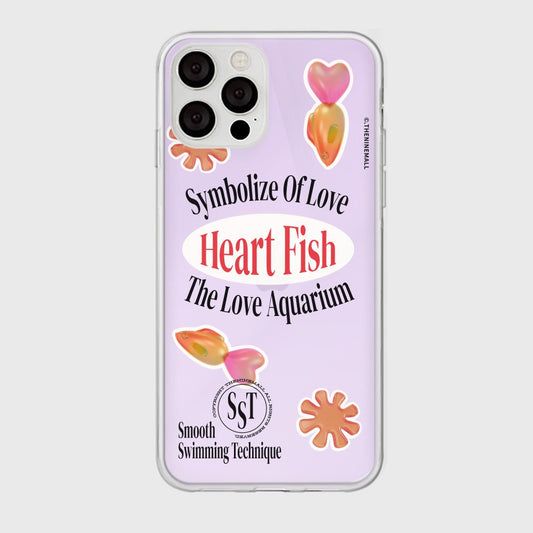 ｜THENINEMALL｜ Sticker Heart Fish Mirror Phone Case