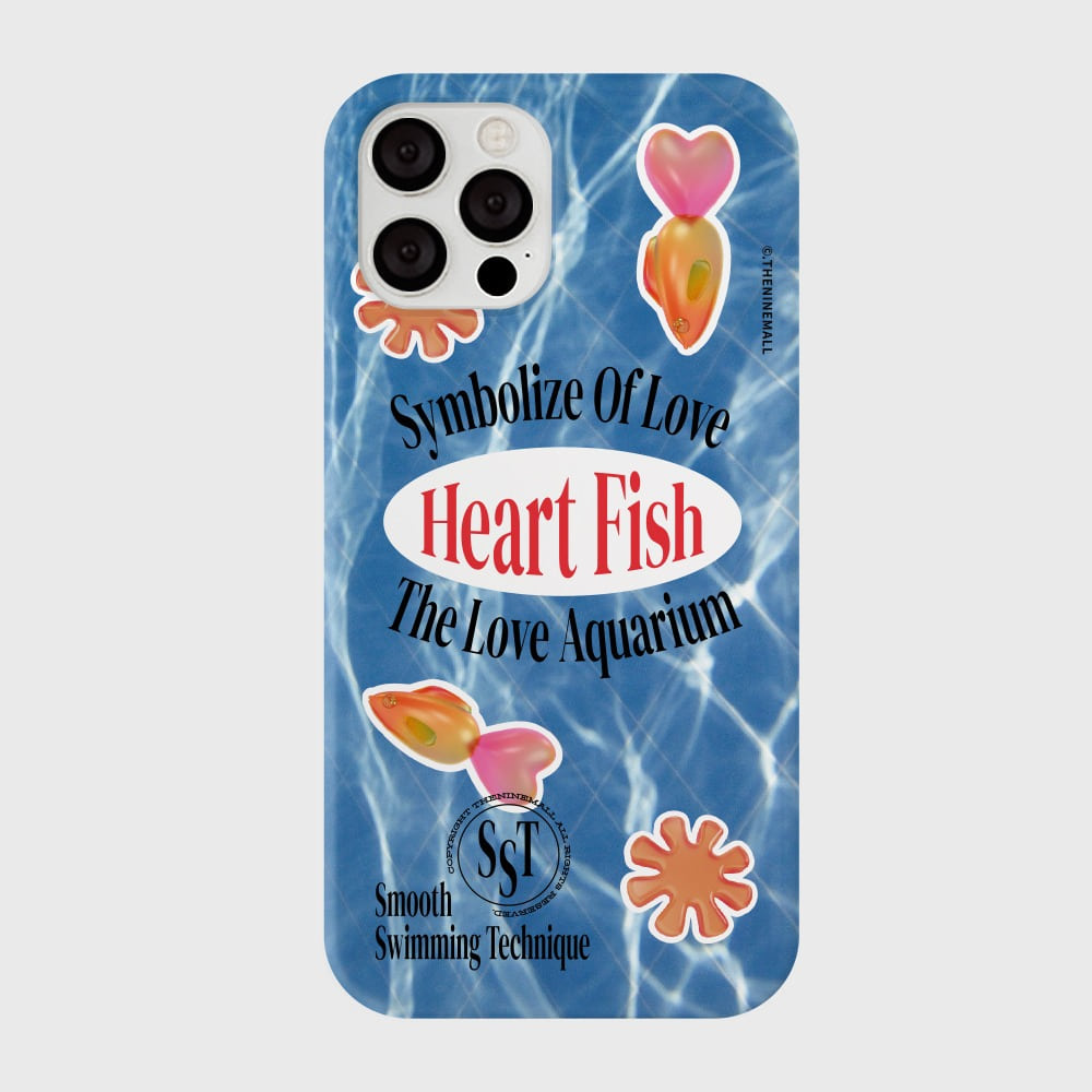 ｜THENINEMALL｜ Sticker Heart fish Hard Phone Case (3 types)