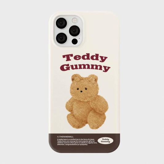 ｜THENINEMALL｜ Warm Color Teddy Gummy Hard Phone Case (3 types)
