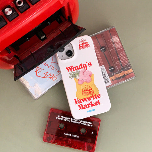 ｜THENINEMALL｜ Windys Favorite Market Hard Phone Case (2 types)